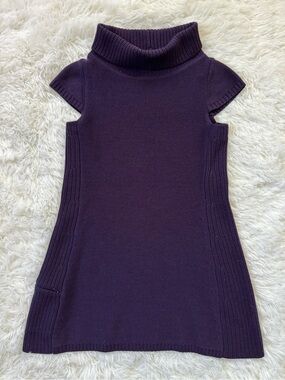 Ibex Kurta merino wool purple cowl neck sweater cap sleeve mcm mod extra small